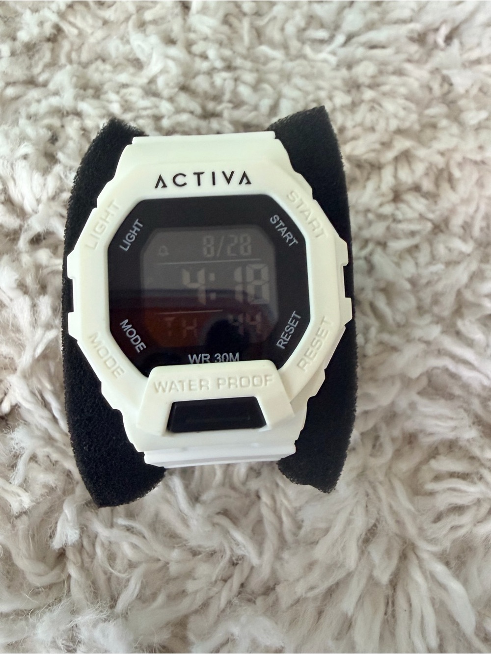 Activa White Digital Sports Watch WR30M Waterproof NWOT